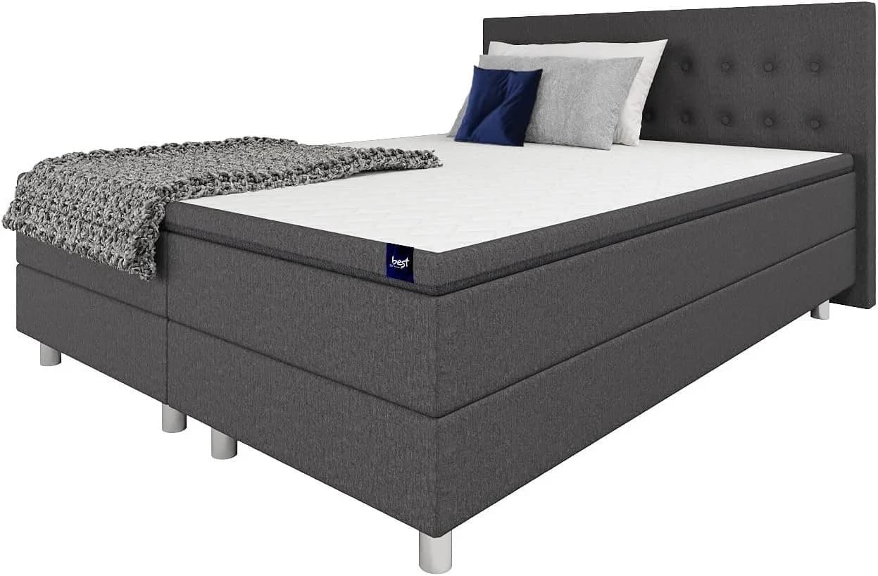 Best for Home Boxspringbett Neo Sawana Weiß mit Bonellfederkernmatratze & Topper - Bild 2