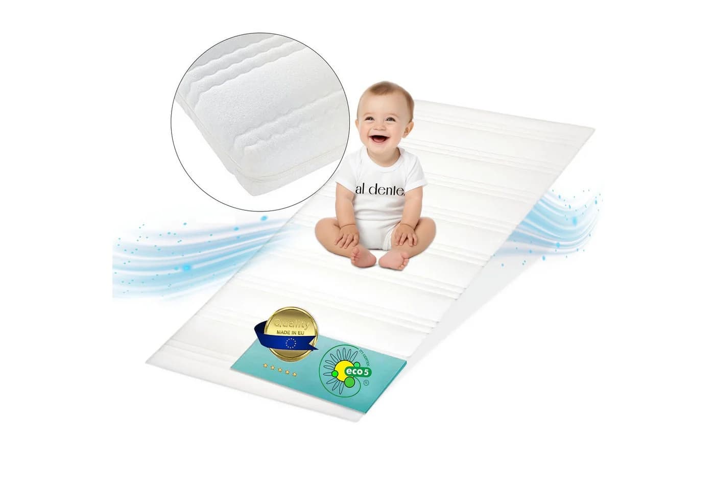 Best for Kids Babymatratze 120x60 cm Weiß Wasserdicht - Bild 2