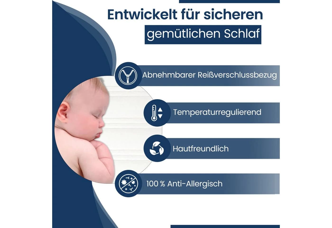 Best for Kids Babymatratze 120x60 cm Weiß Wasserdicht - Bild 4