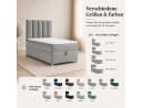 Best for Home Boxspringbett Trinity K-10 Single mit Bettkasten und Topper grau Bild 3