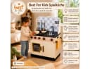 Best for Kids Spielküche Beige Holzküche mit Zubehör Bild 1