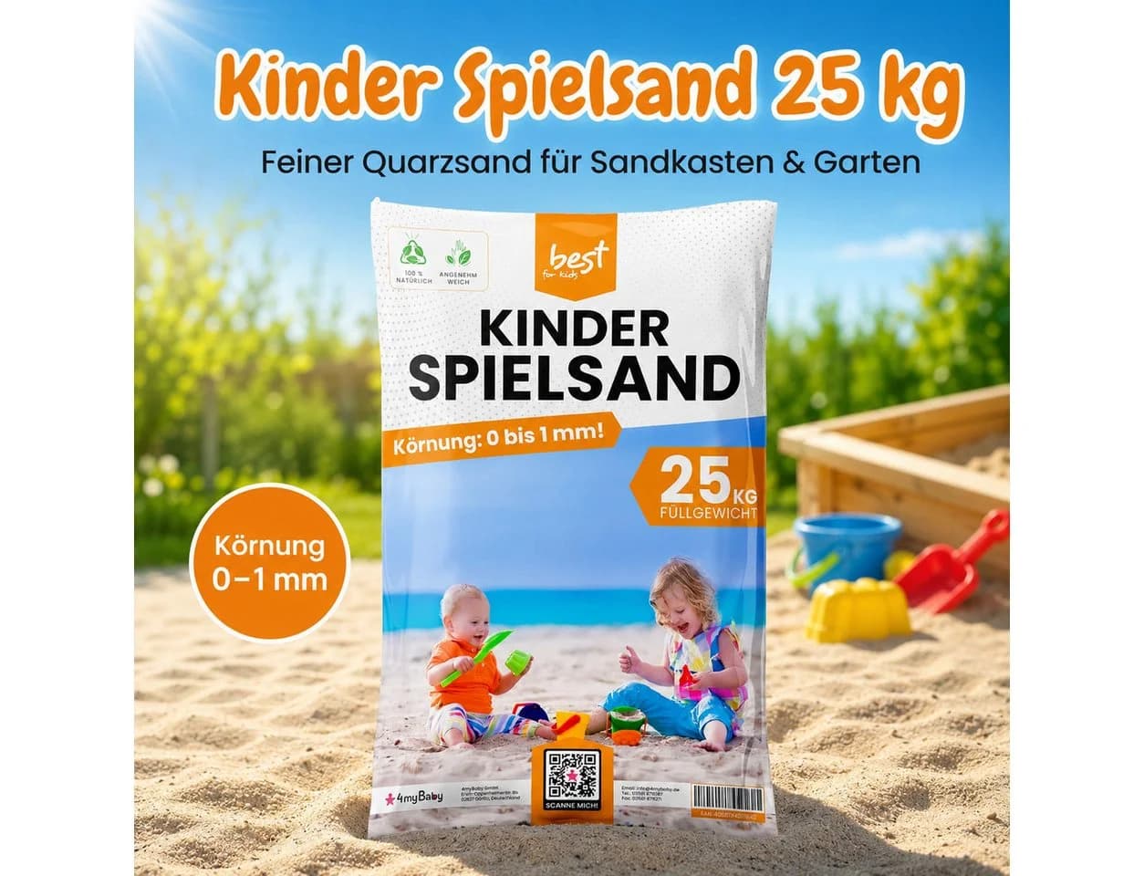 Best for Kids Spielsand Quarzsand fein hygienisch für Sandkästen - Bild 2