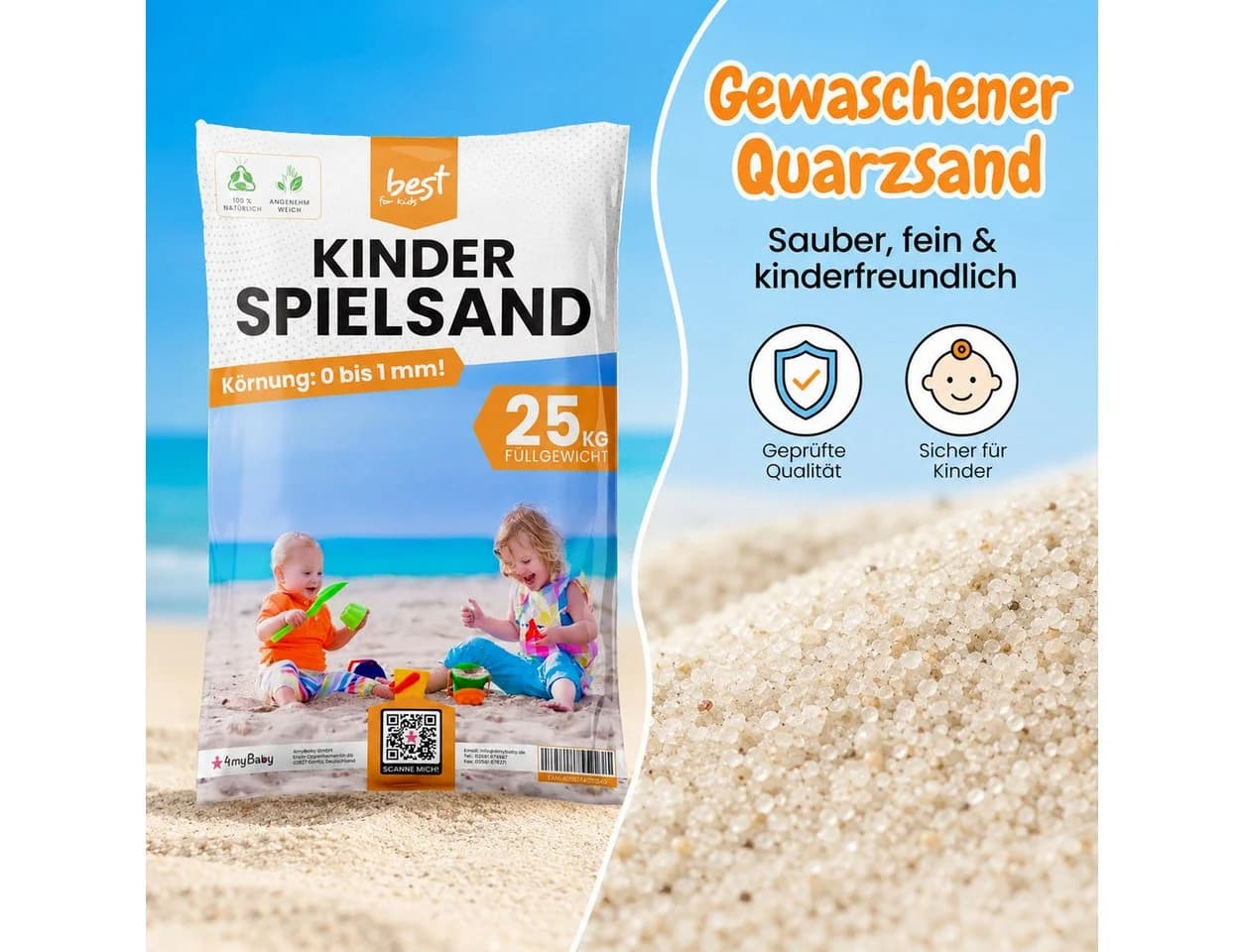 Best for Kids Spielsand Quarzsand fein hygienisch für Sandkästen - Bild 4