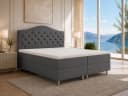 Best for Home Boxspringbett Glamour grau mit Bonellfederkern & Topper Bild 2