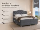 Best for Home Boxspringbett Glamour grau mit Bonellfederkern & Topper Bild 3