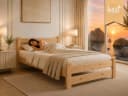 Best for Home Massivholzbett Kiefernholz naturbelassen mit Lattenrost Bild 1