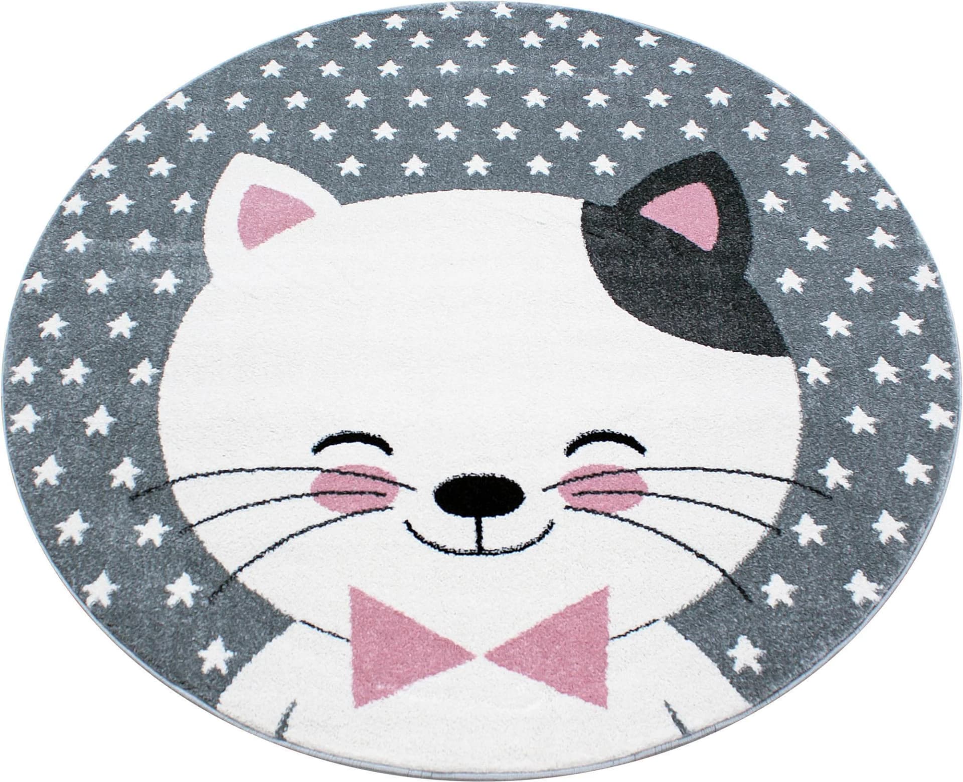 Ayyildiz Teppiche Kids 550 Kinderteppich 160 cm Tiermotiv Pink/Grau