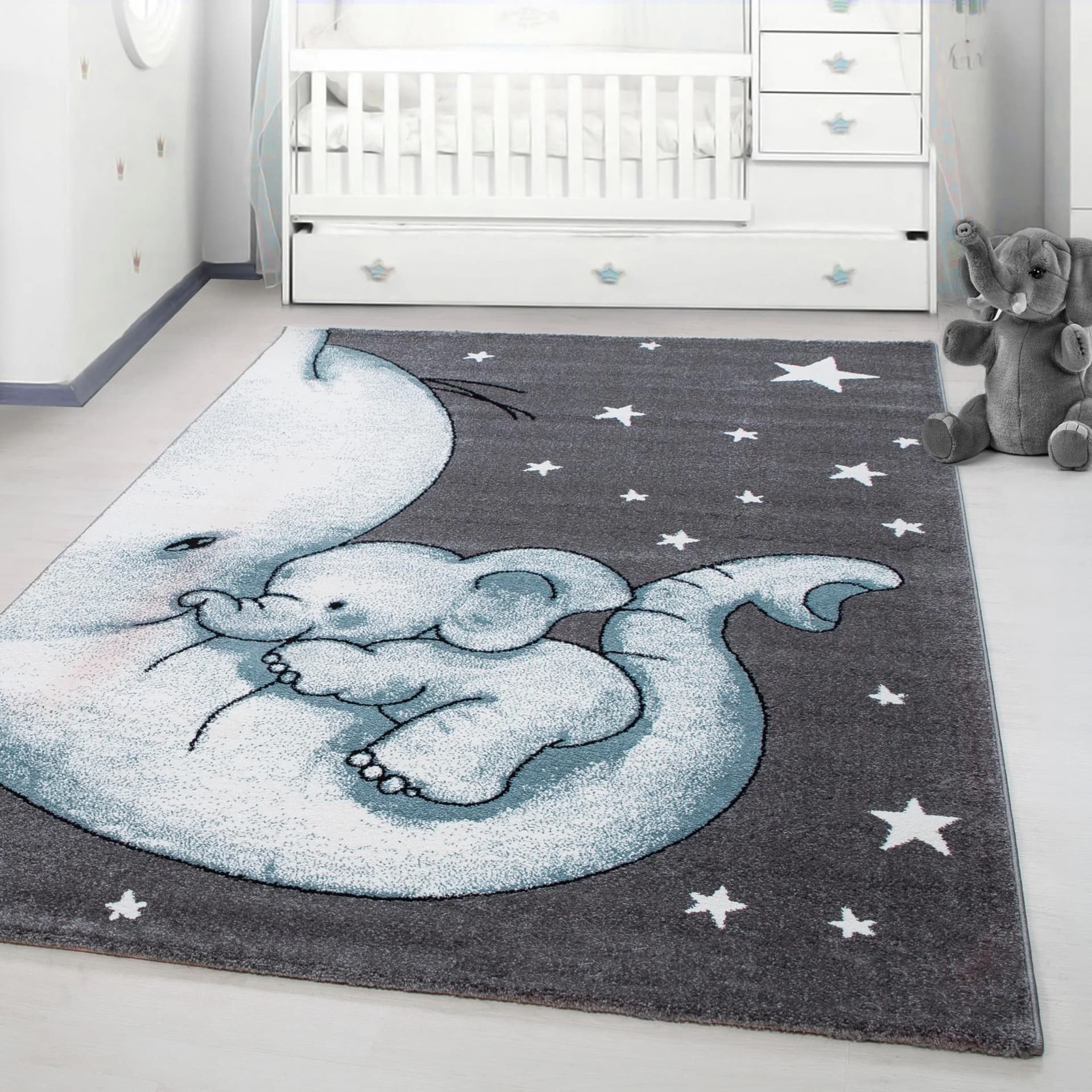 Kinderteppich AYYILDIZ TEPPICHE Kids 560 Blau Elefanten - Bild 2