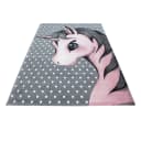 AYYILDIZ TEPPICHE Kinderteppich Kids 590 Einhorn Motiv Rosa Grau Bild 1