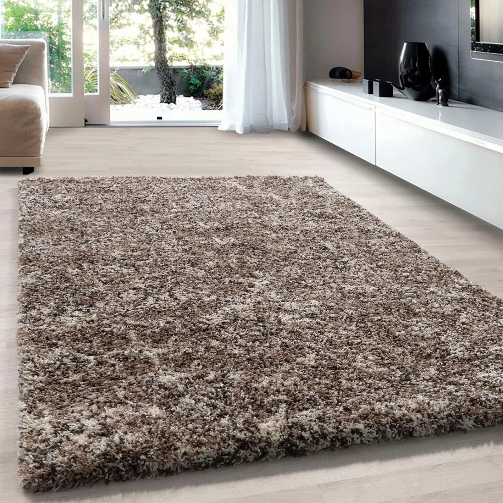 Hochflor-Teppich AYYILDIZ TEPPICHE Enjoy Shaggy Gr. 3 Beige - Bild 2