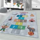 Kinderteppich AYYILDIZ PLAY 2909 Grau Zirkus Design Kurzflor Bild 2