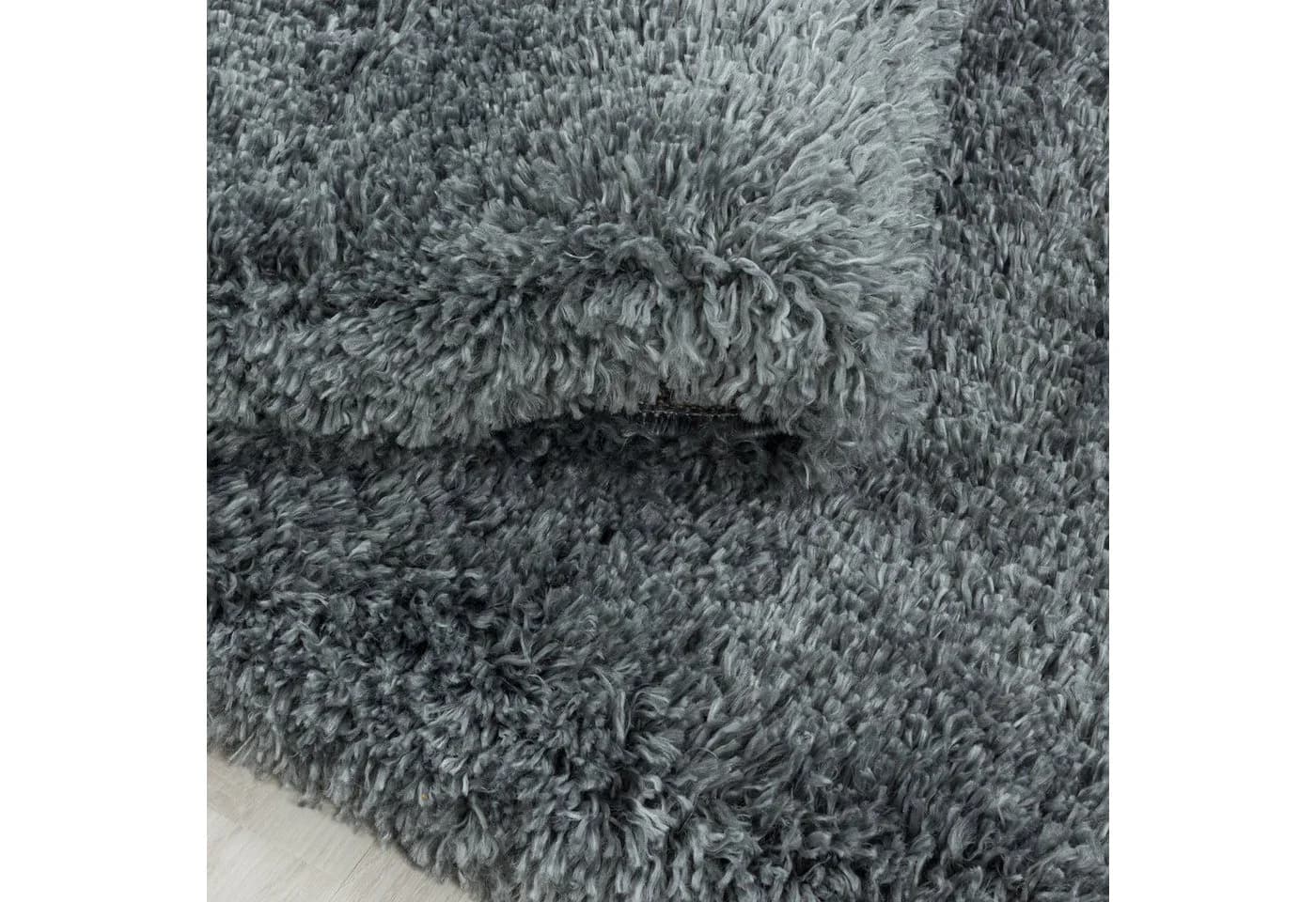 Ayyildiz Hochflorteppich Fluffy 3500 Hellgrau Rund