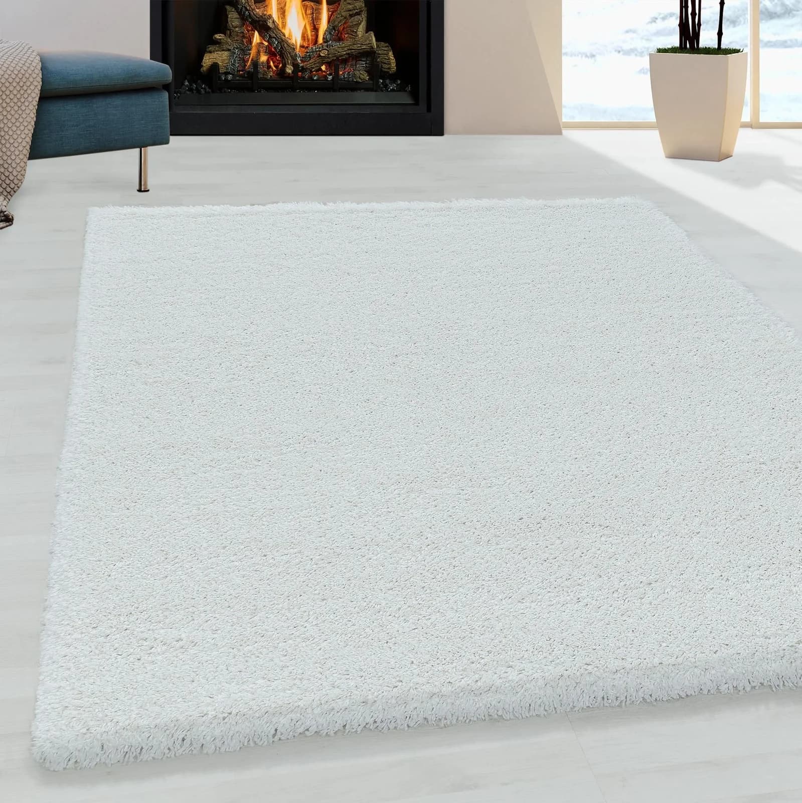 AYYILDIZ TEPPICHE FLUFFY 3500 Hochflor-Teppich Weiß Polypropylen - Bild 2