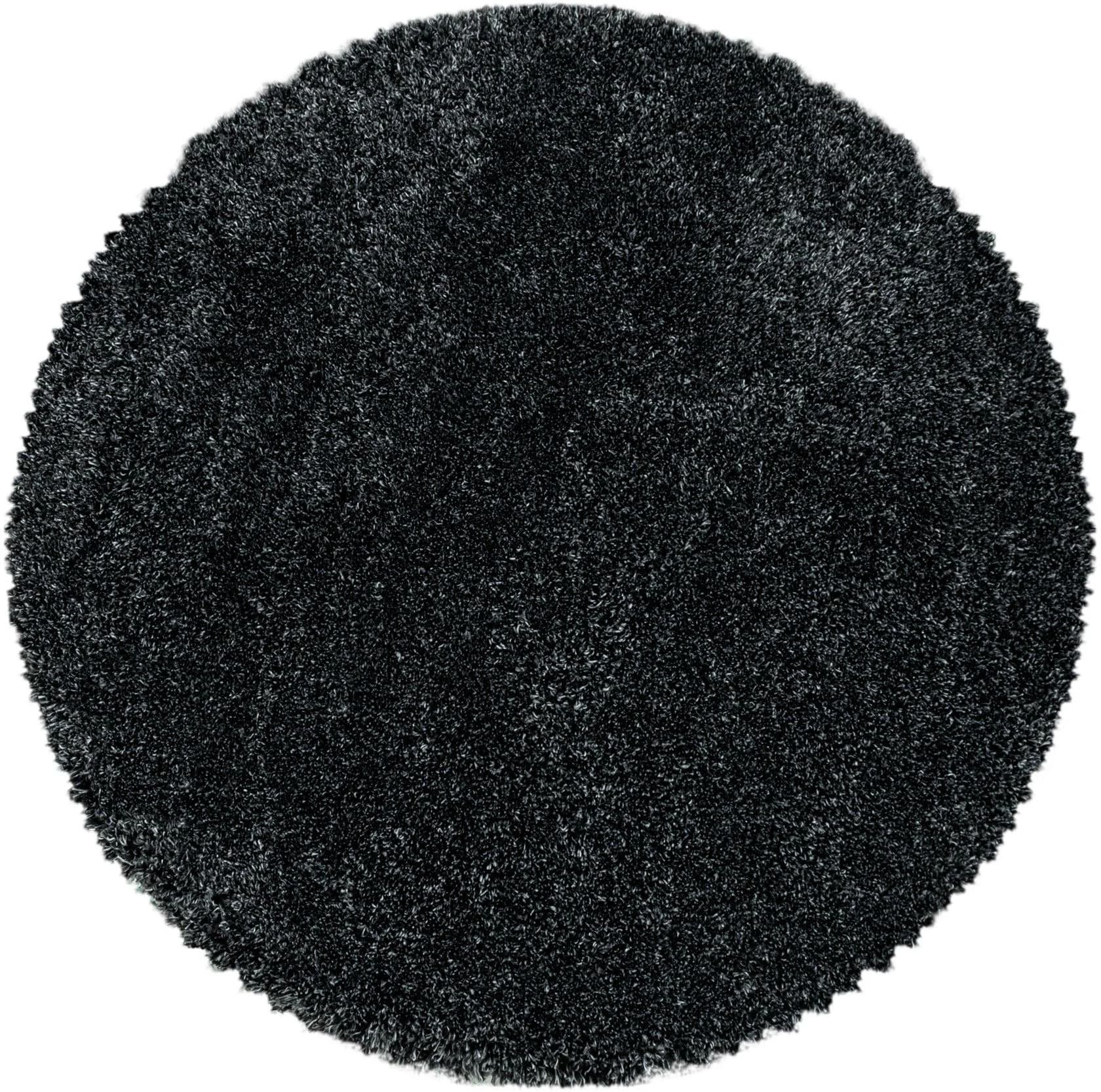 AYYILDIZ TEPPICHE FLUFFY 3500 Hochflor-Teppich Rund Anthrazit