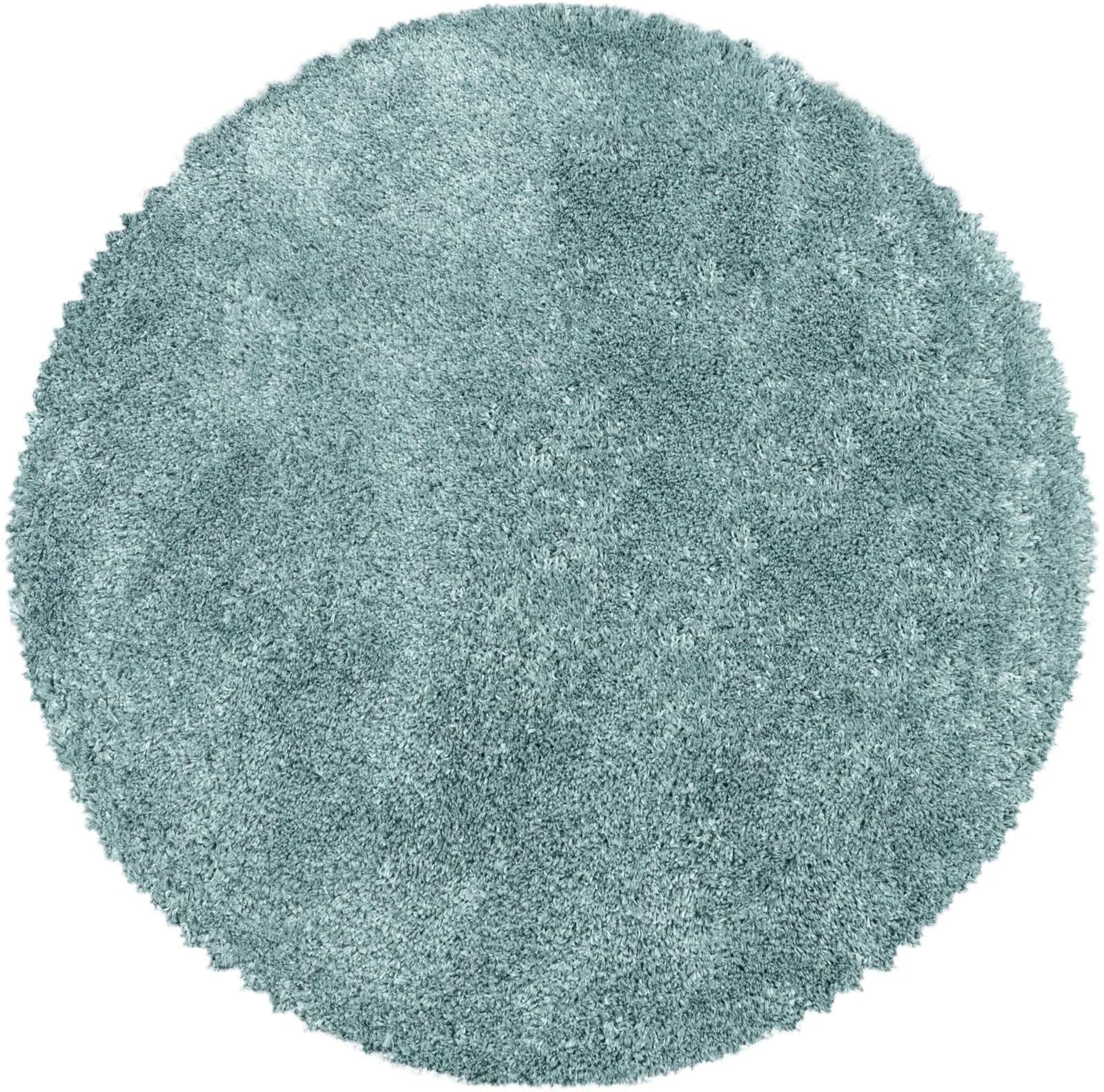 Hochflorteppich Fluffy Blau Ø ca. 80cm Mömax