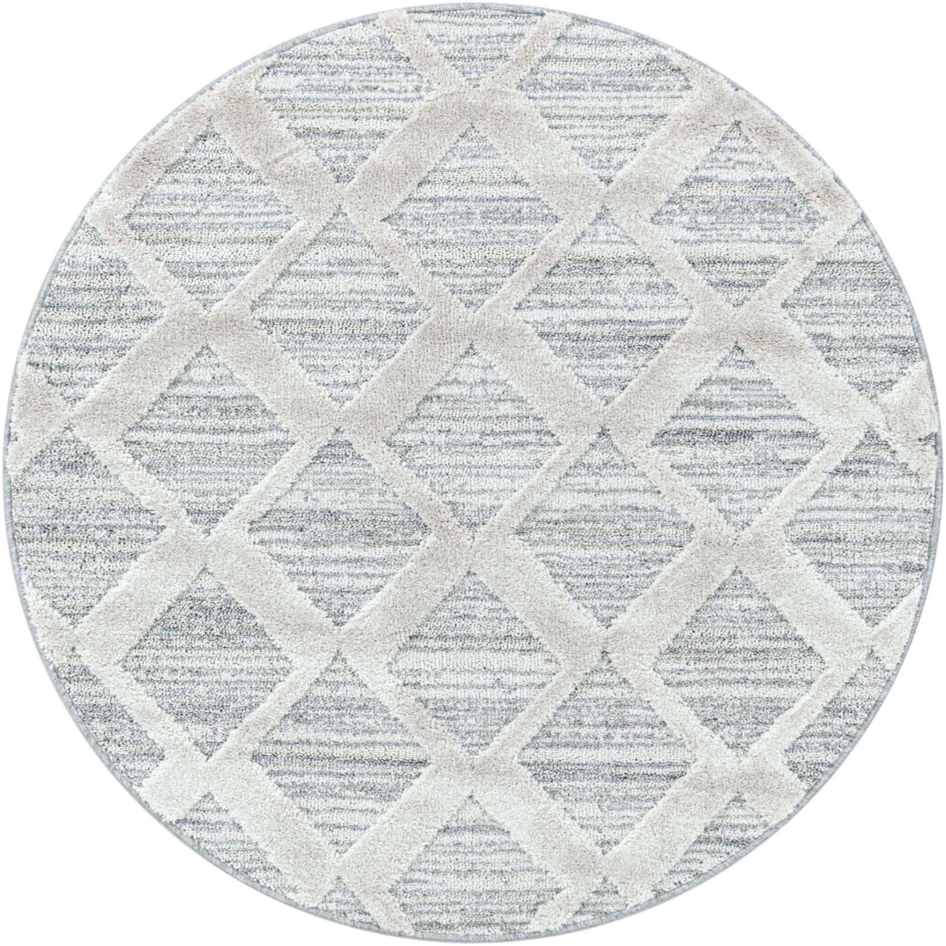 AYYILDIZ TEPPICHE PISA Teppich Grau Rund 80cm Polypropylen