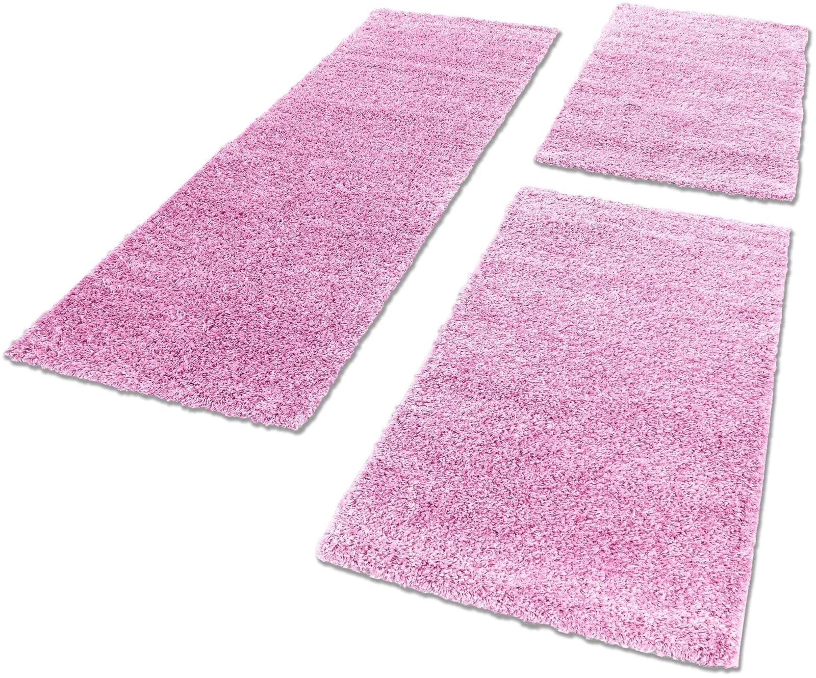 OTTO HOME Bettumrandung Shaggy 30 Rosa 3-teilig