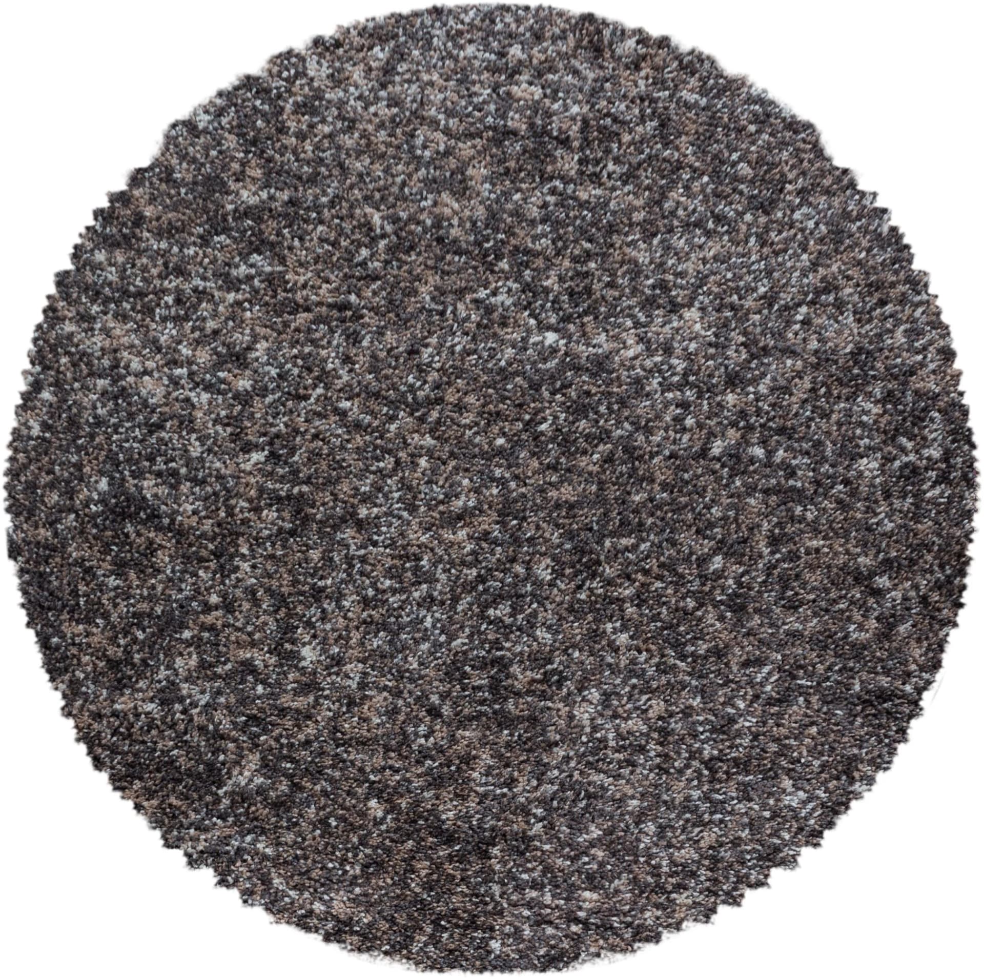 AYYILDIZ TEPPICHE Enjoy Shaggy Hochflor-Teppich Rund Grau Taupe