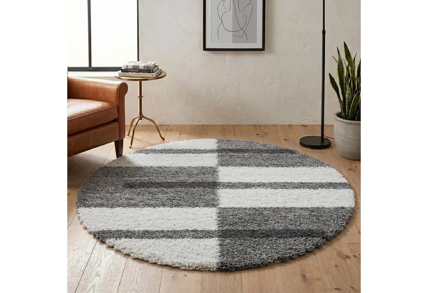AYYILDIZ TEPPICHE Gala Shaggy 2505 Hochflor-Teppich Rund Grau - Bild 2