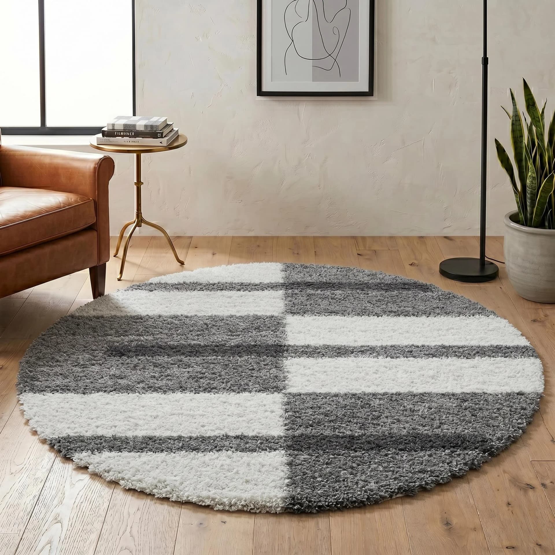 AYYILDIZ TEPPICHE Gala Shaggy 2505 Hochflor-Teppich Rund Grau - Bild 2