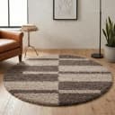 AYYILDIZ TEPPICHE Gala Shaggy 2505 Hochflor-Teppich Grau Taupe Rund Bild 2