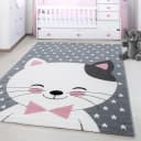 AYYILDIZ TEPPICHE Kinderteppich Kids 550 Katze Pink Kurzflor Bild 2