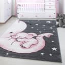 AYYILDIZ TEPPICHE Kids 560 Kinderteppich Pink Elefanten Motiv Bild 2