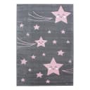 AYYILDIZ TEPPICHE Kids 610 Kinderteppich Pink Grau Stern-Motiv Bild 1