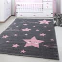 AYYILDIZ TEPPICHE Kids 610 Kinderteppich Pink Grau Stern-Motiv Bild 2