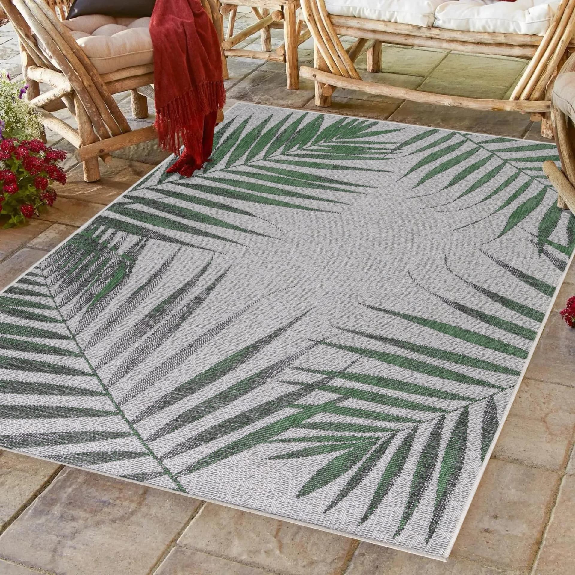 Outdoorteppich AYYILDIZ TEPPICHE "SUNNY 4414" Grün Polypropylen