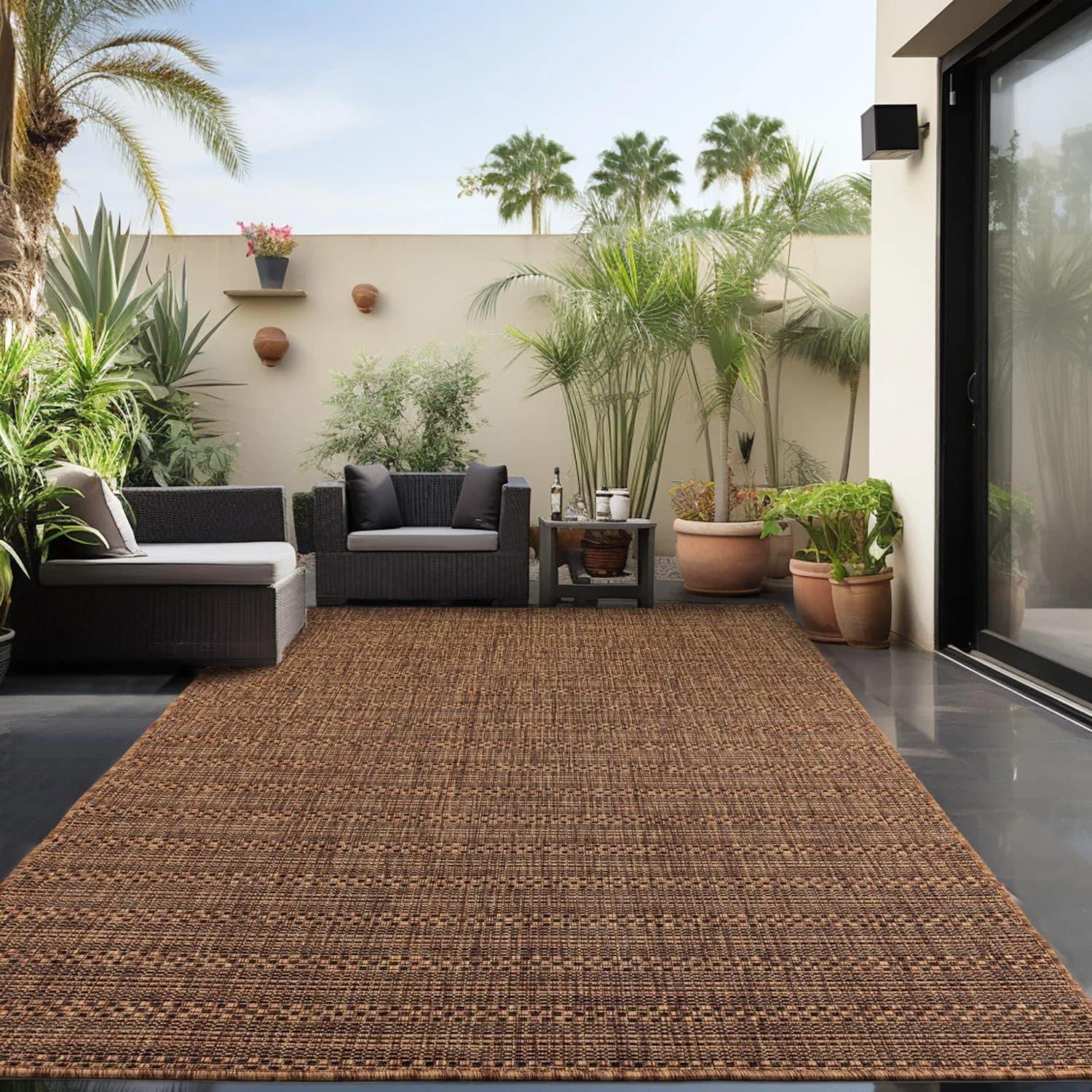 AYYILDIZ TEPPICHE ZAGORA Outdoorteppich Braun Bronze Rauten Design - Bild 2