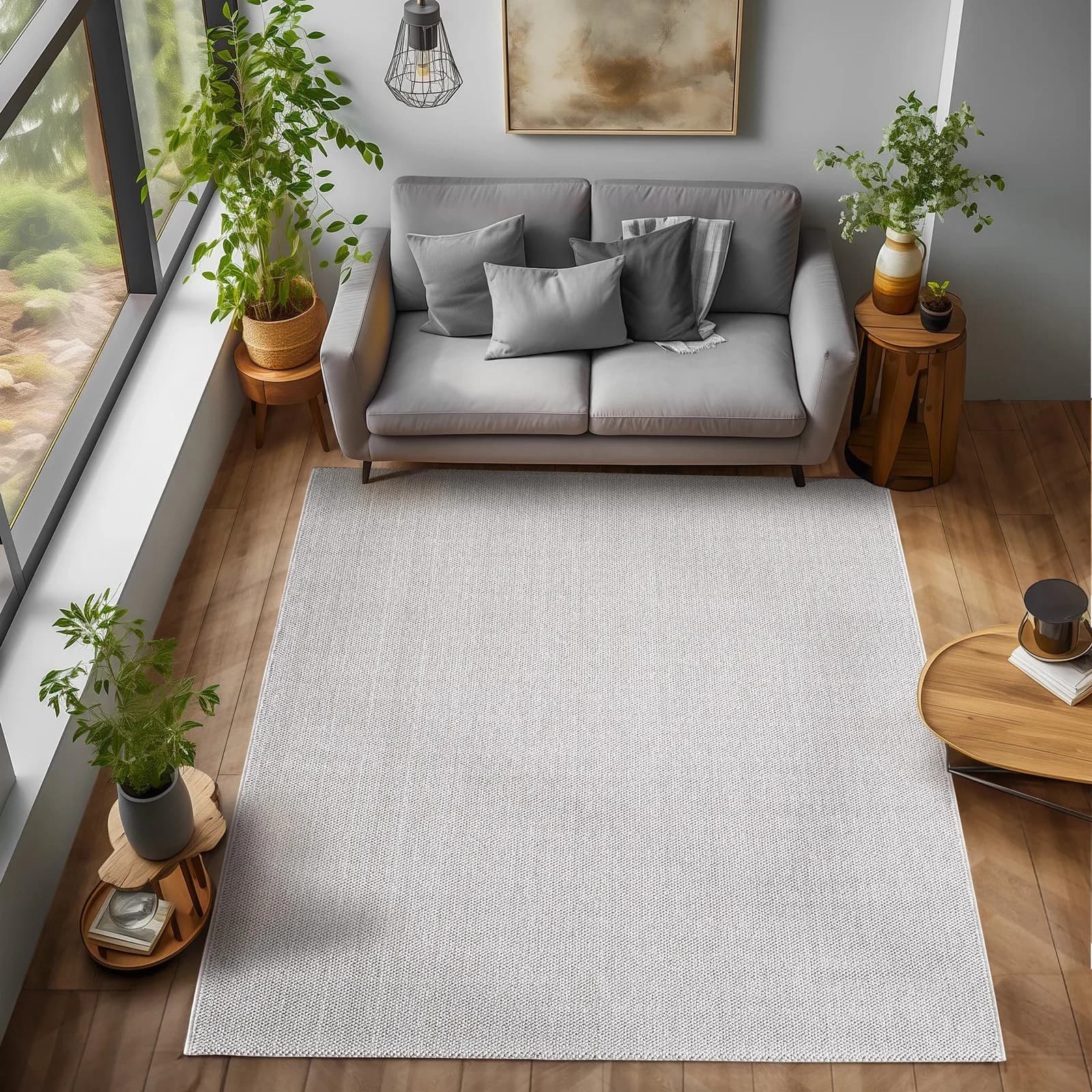AYYILDIZ TEPPICHE LOOM 4300 Teppich Silber Polypropylen Kurzflor