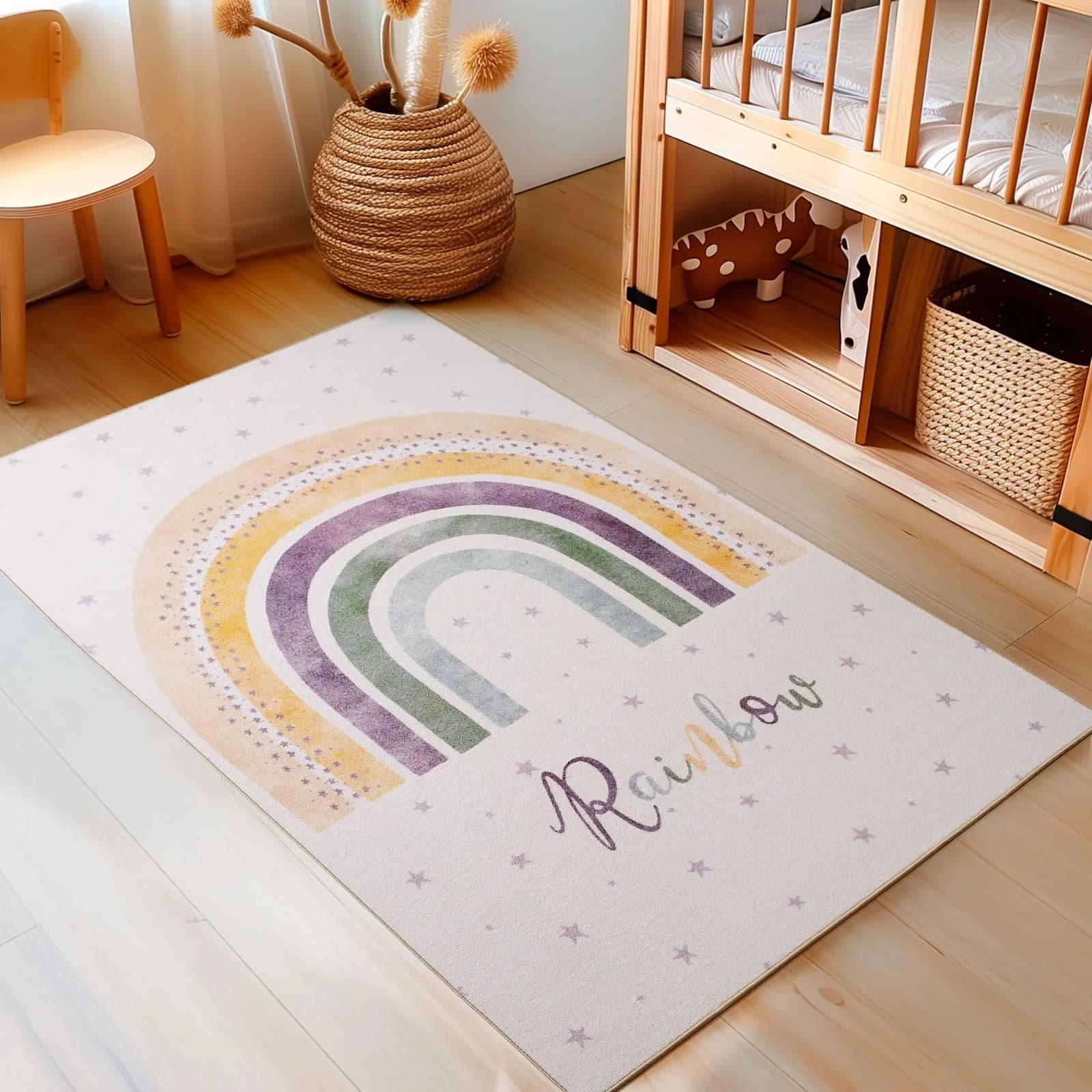 Kinderteppich Regenbogen Kurzflor