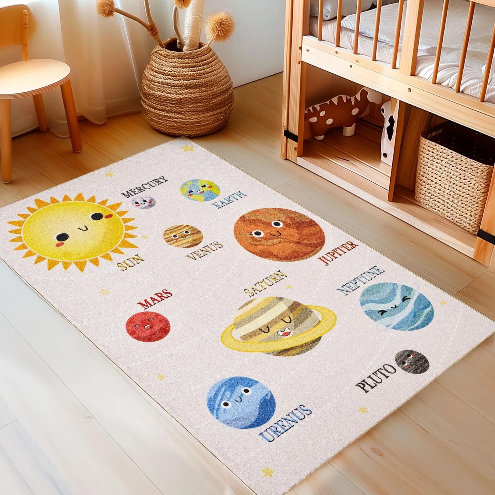 Kinderteppich AYYILDIZ TEPPICHE "PLAY 2019" Weltraum Motiv Beige - Bild 2