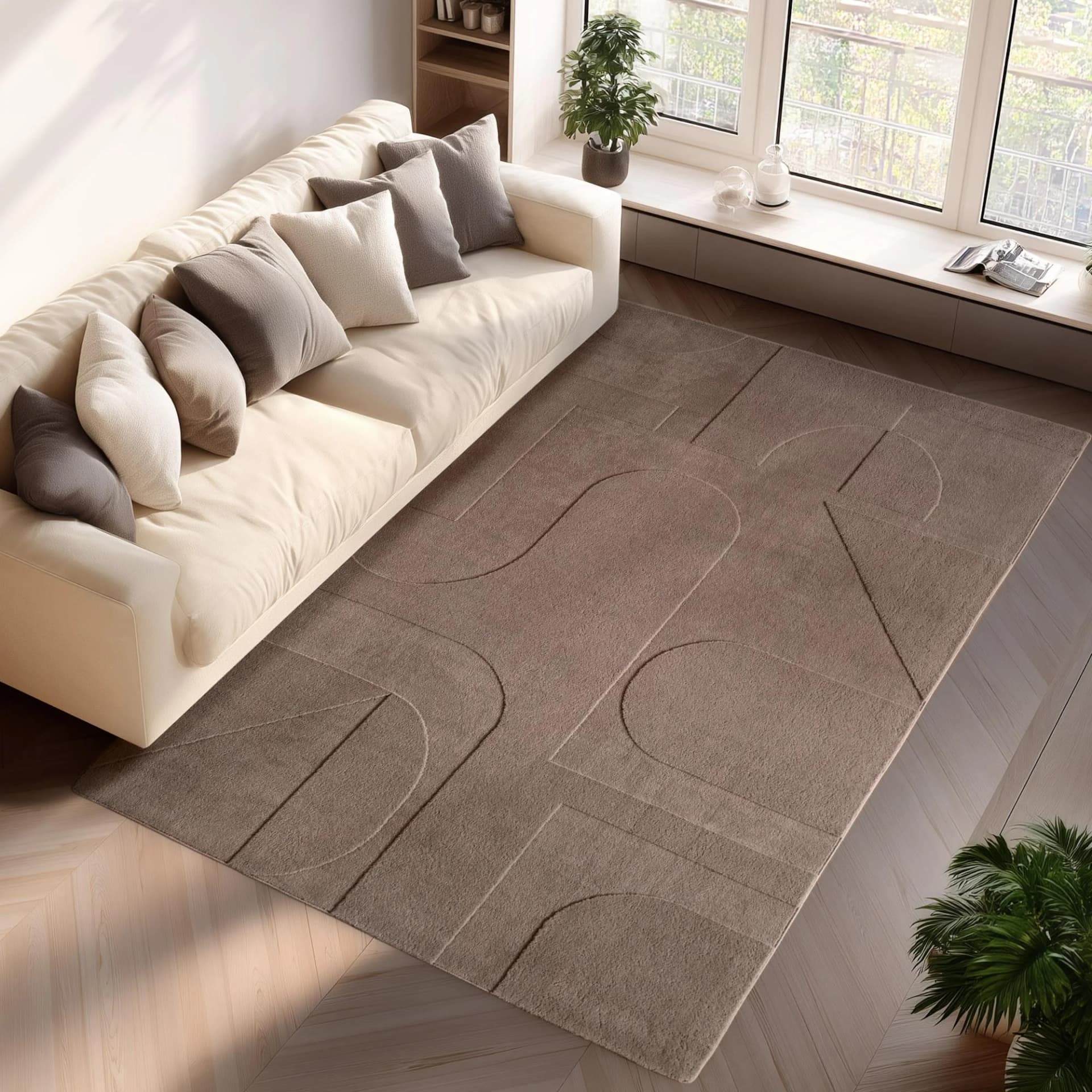 AYYILDIZ TEPPICHE Teppich Pompei 1614 Beige Skandinavisch Boho