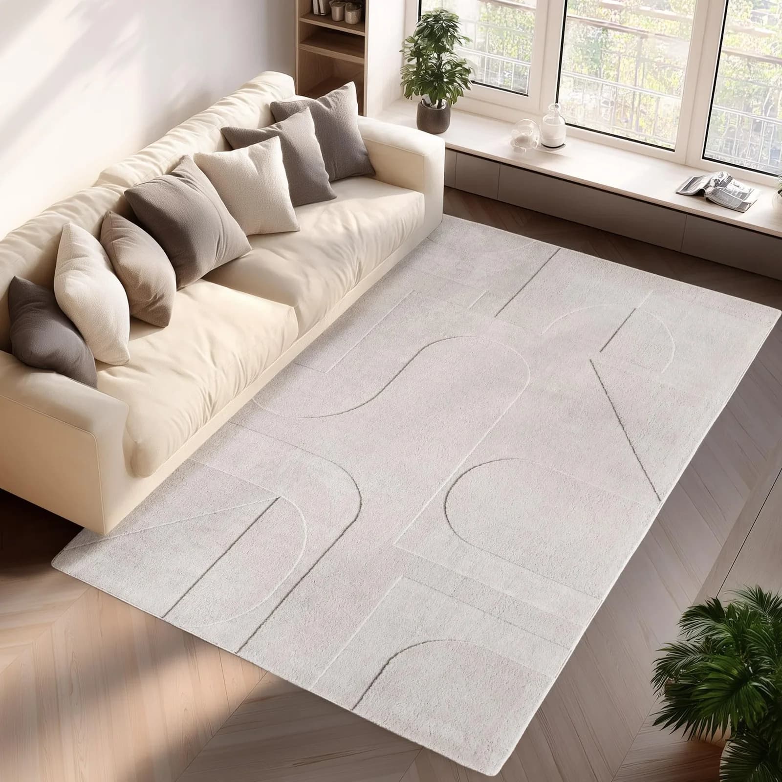 Ayyildiz Teppiche Pompei 1614 Beige/Creme Microfaser Teppich