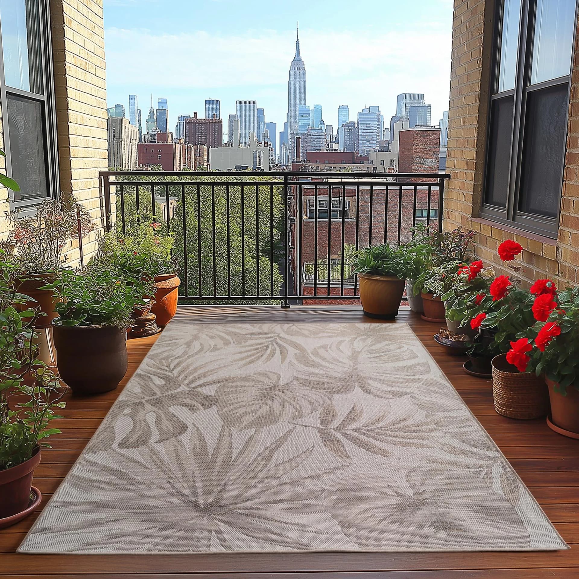 Outdoorteppich Beige 160x230 cm