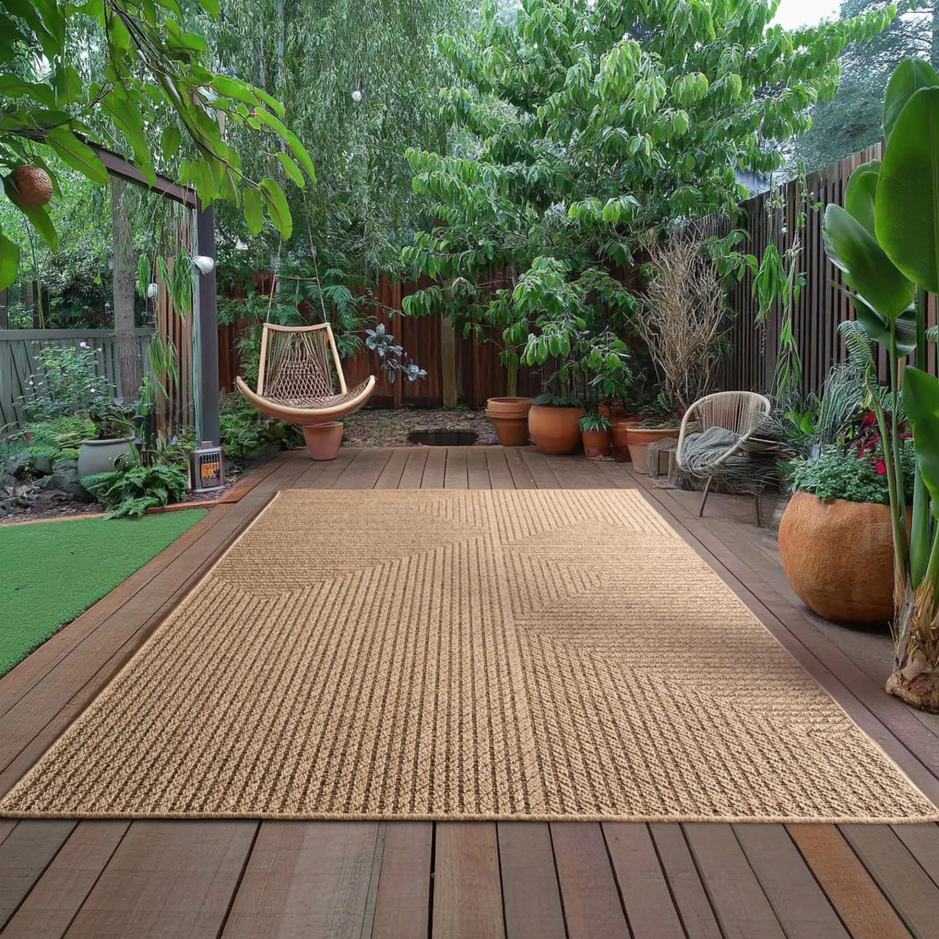 Outdoorteppich AYYILDIZ TEPPICHE "TIMBER 1404" Beige