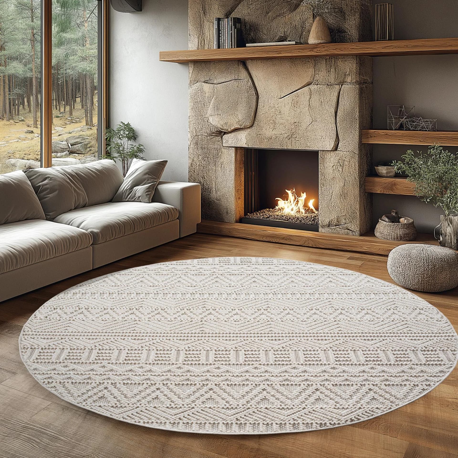 AYYILDIZ TEPPICHE HELIX 2202 Teppich Creme 3D-Effekt
