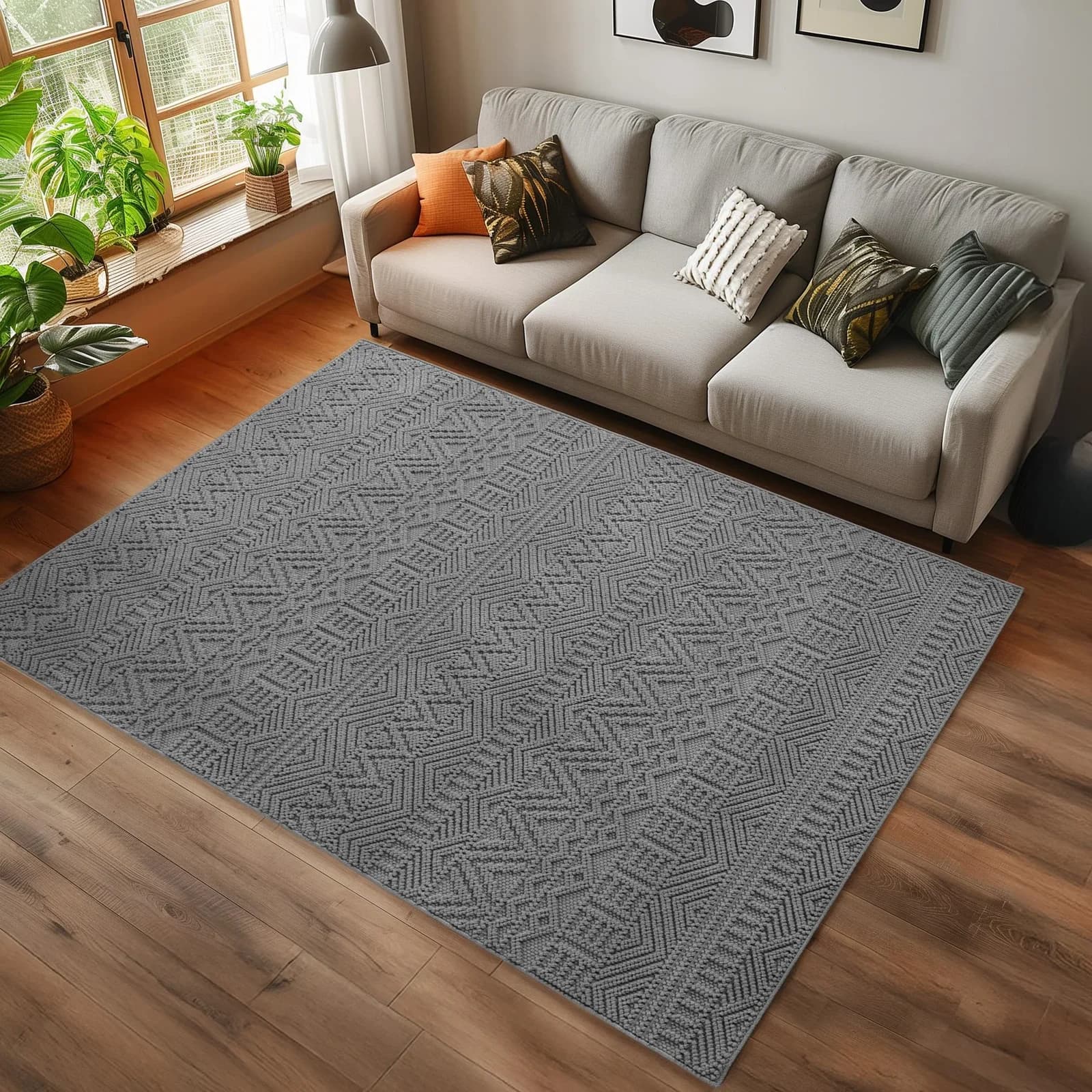 AYYILDIZ TEPPICHE HELIX 2202 Teppich Silber 3D-Effekt