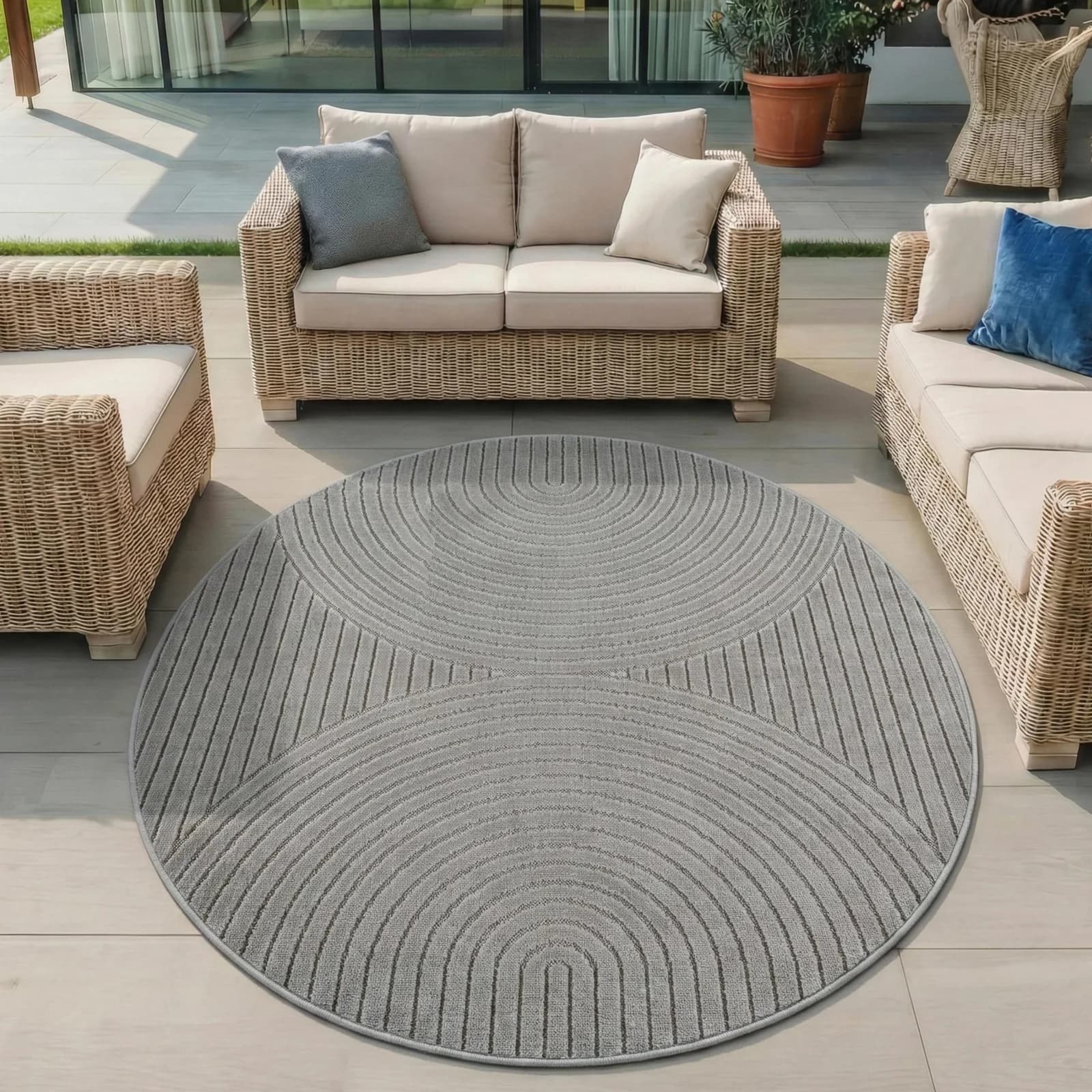 AYYILDIZ TEPPICHE NOVA 1201 Outdoorteppich Silber Modern