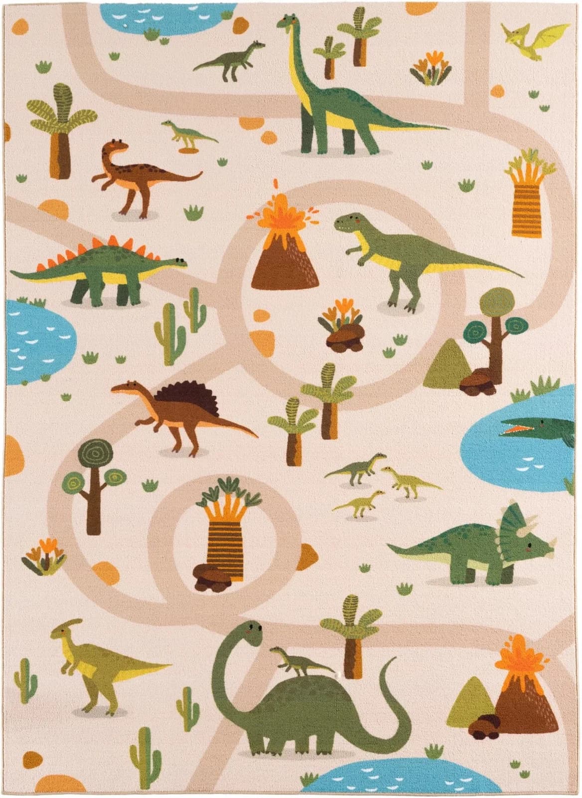 Kinderteppich AYYILDIZ TEPPICHE "COCO 1131" Beige Dinosaurier