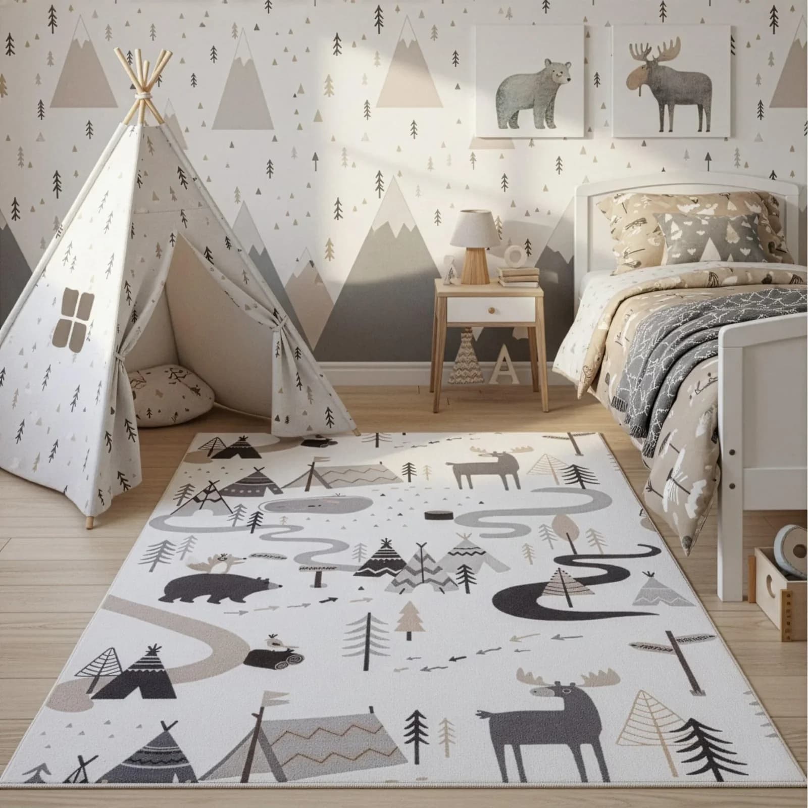 Kinderteppich AYYILDIZ TEPPICHE COCO 1135 Creme Rutschhemmend