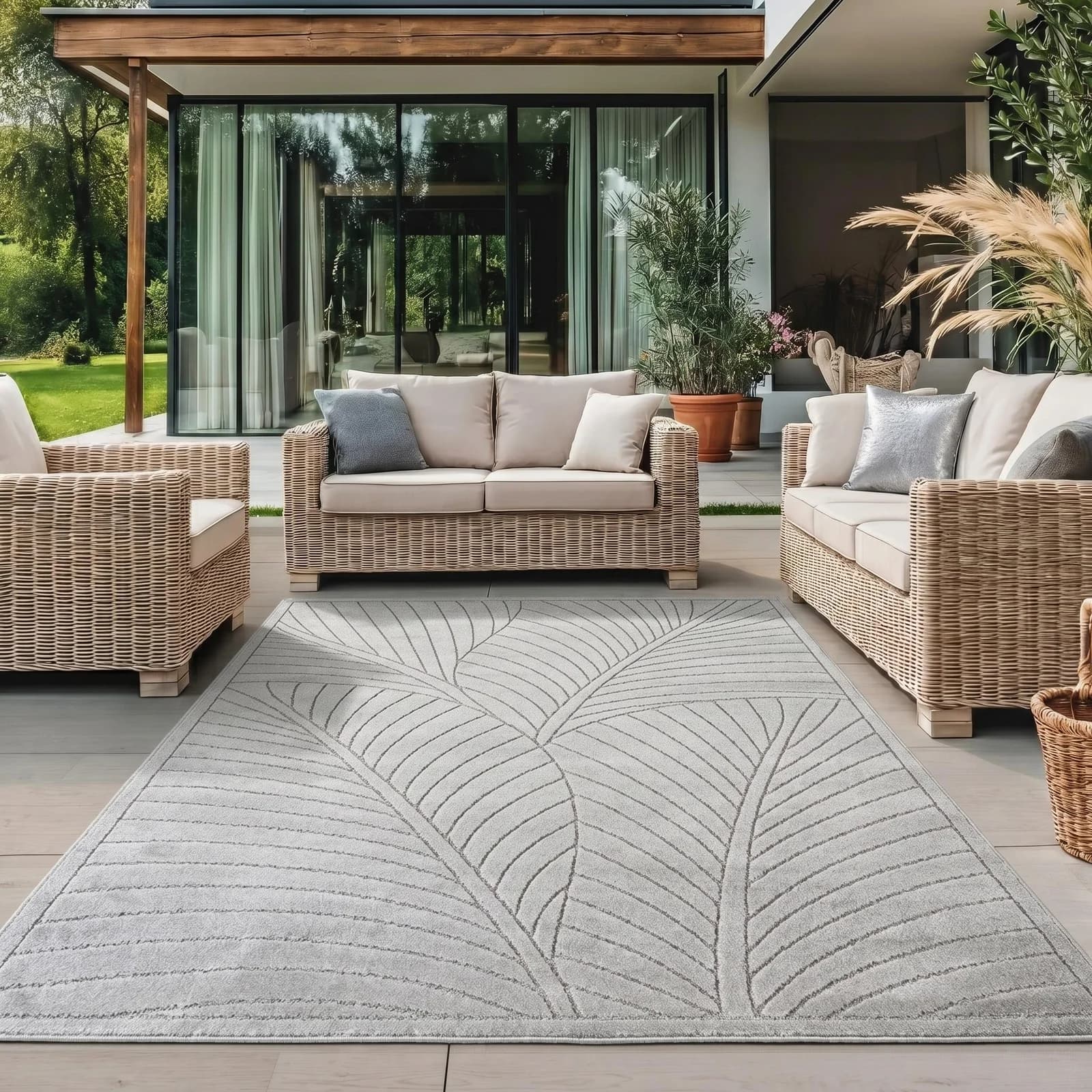 AYYILDIZ TEPPICHE Outdoorteppich NOVA 1203 Silbergrau Polypropylen