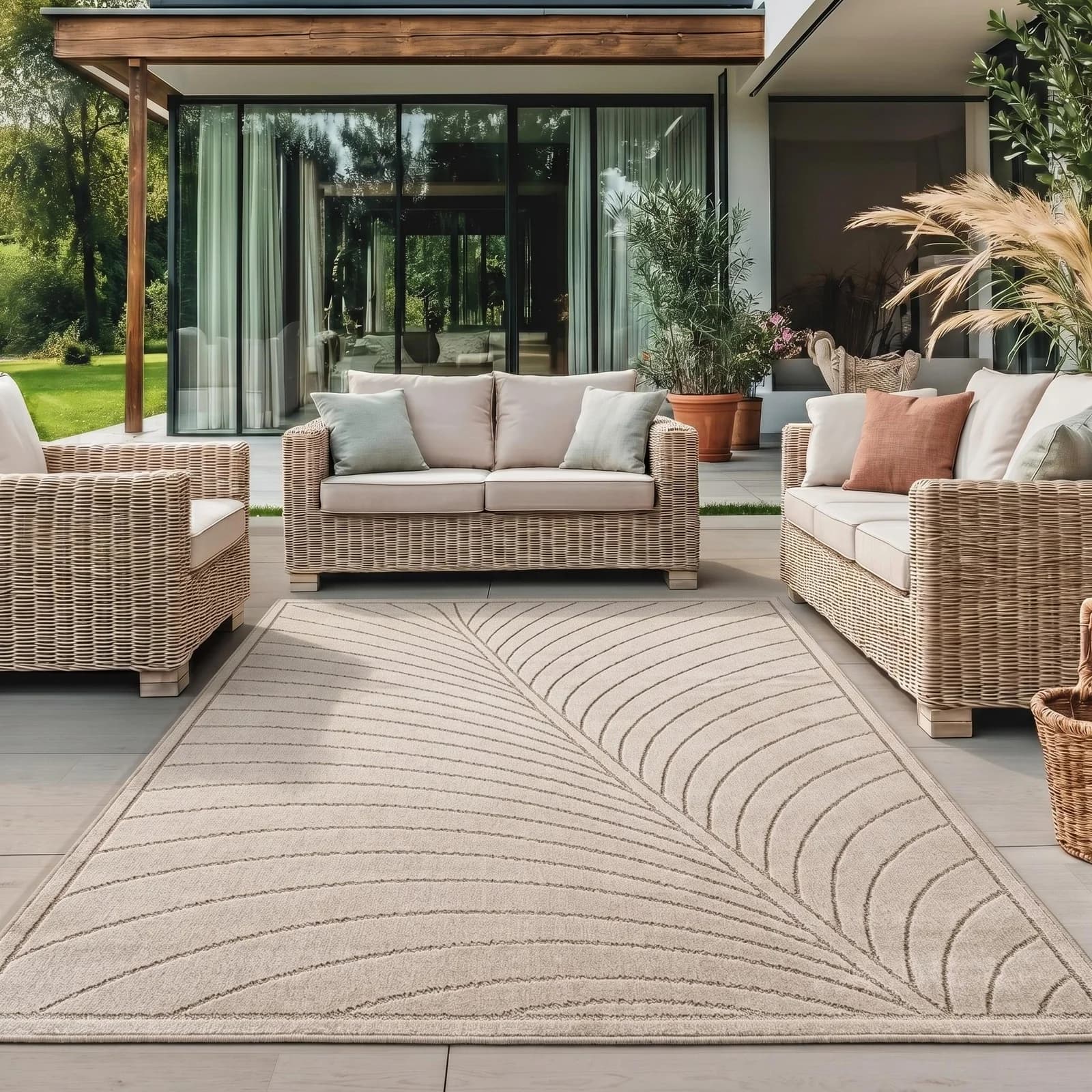 AYYILDIZ TEPPICHE NOVA 1204 Outdoorteppich Beige Relief-Design