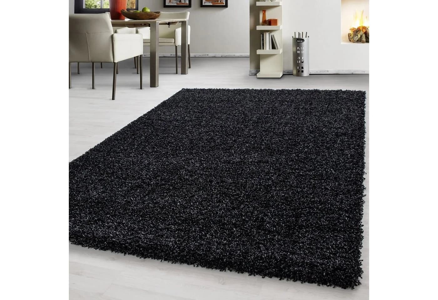Teppium Teppich Unicolor Anthrazit Flauschig 30 mm