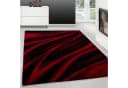 Teppium Kurzflorteppich Rot Abstraktes Wellen Design Bild 1
