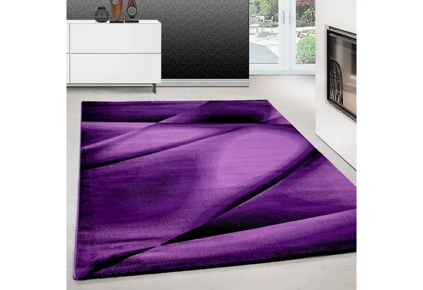 Teppium Abstrakt Design Violett Kurzflor Teppich