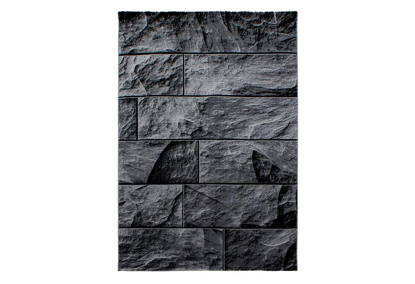 Teppium Teppich Steindesign Schwarz Kurzflor Modern - Bild 2