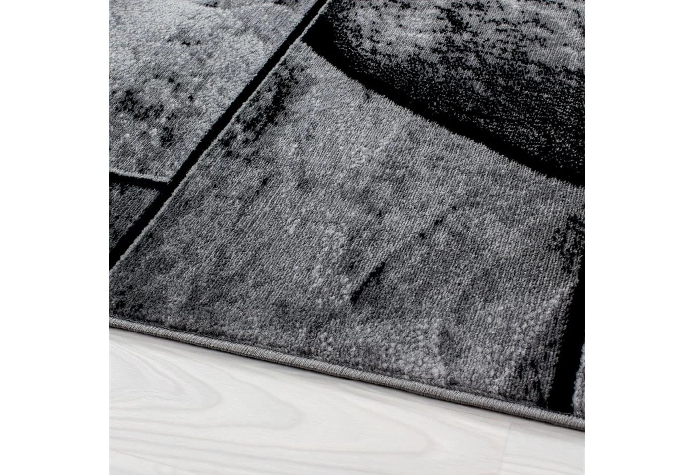 Teppium Teppich Steindesign Schwarz Kurzflor Modern - Bild 4